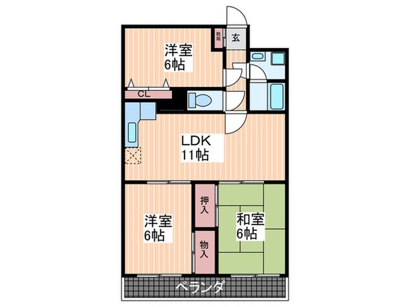 パラシオン舟入の物件間取画像